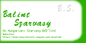 balint szarvasy business card